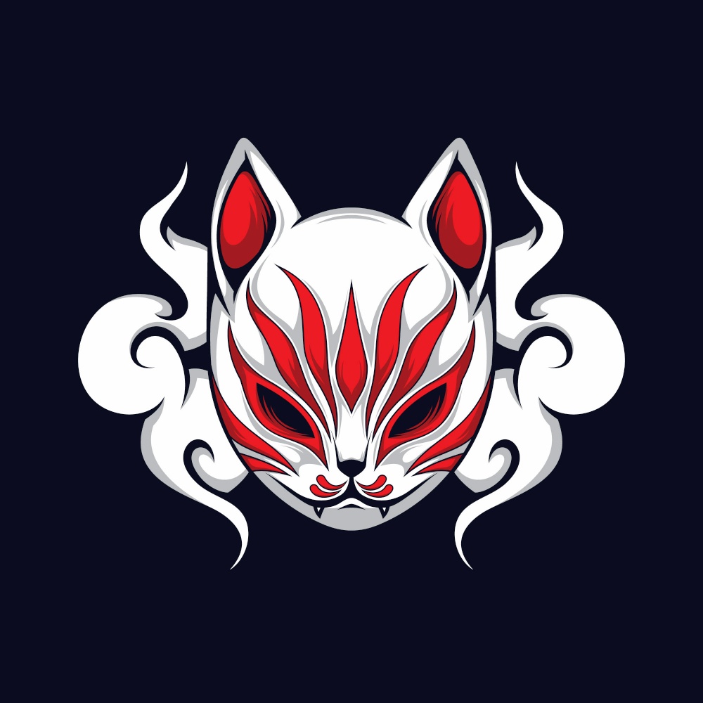 Cat mask japan illustration vector
