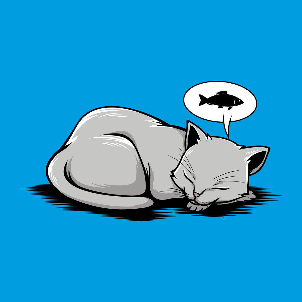 Cat sleep illustration vector