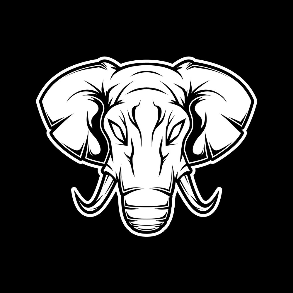 Elephant head illustration vector