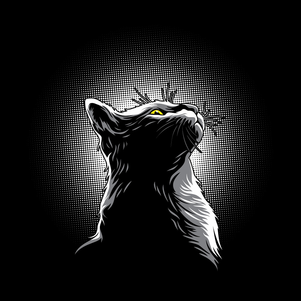 Kitties in the light illustration vector
