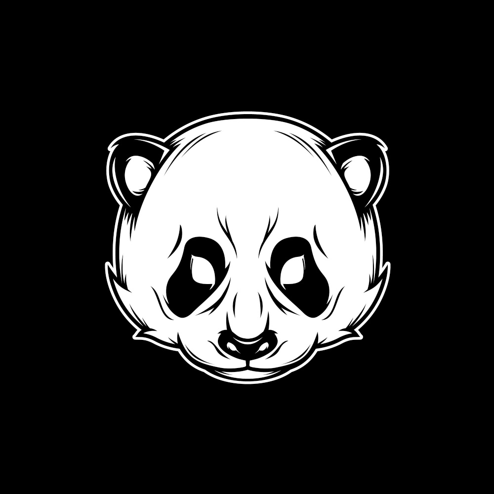 Panda head illustration vector