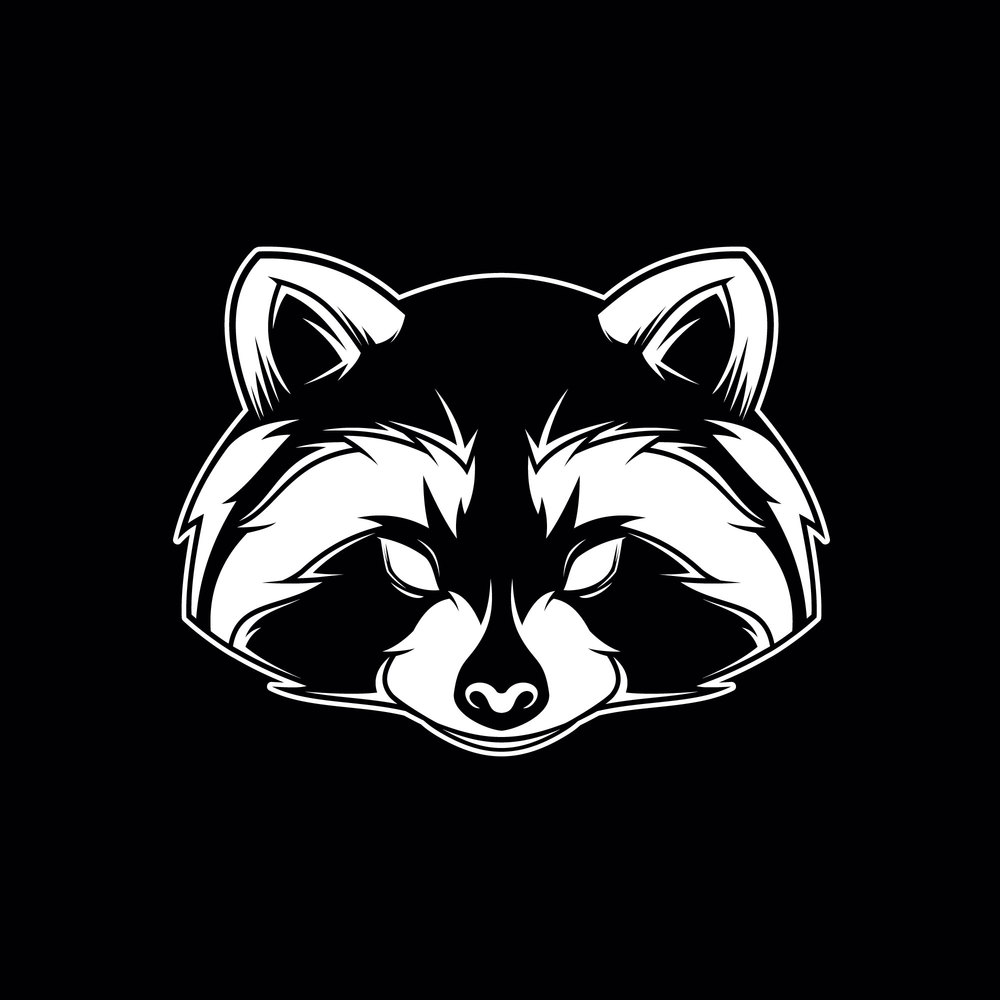 Raccoon head illustration vector