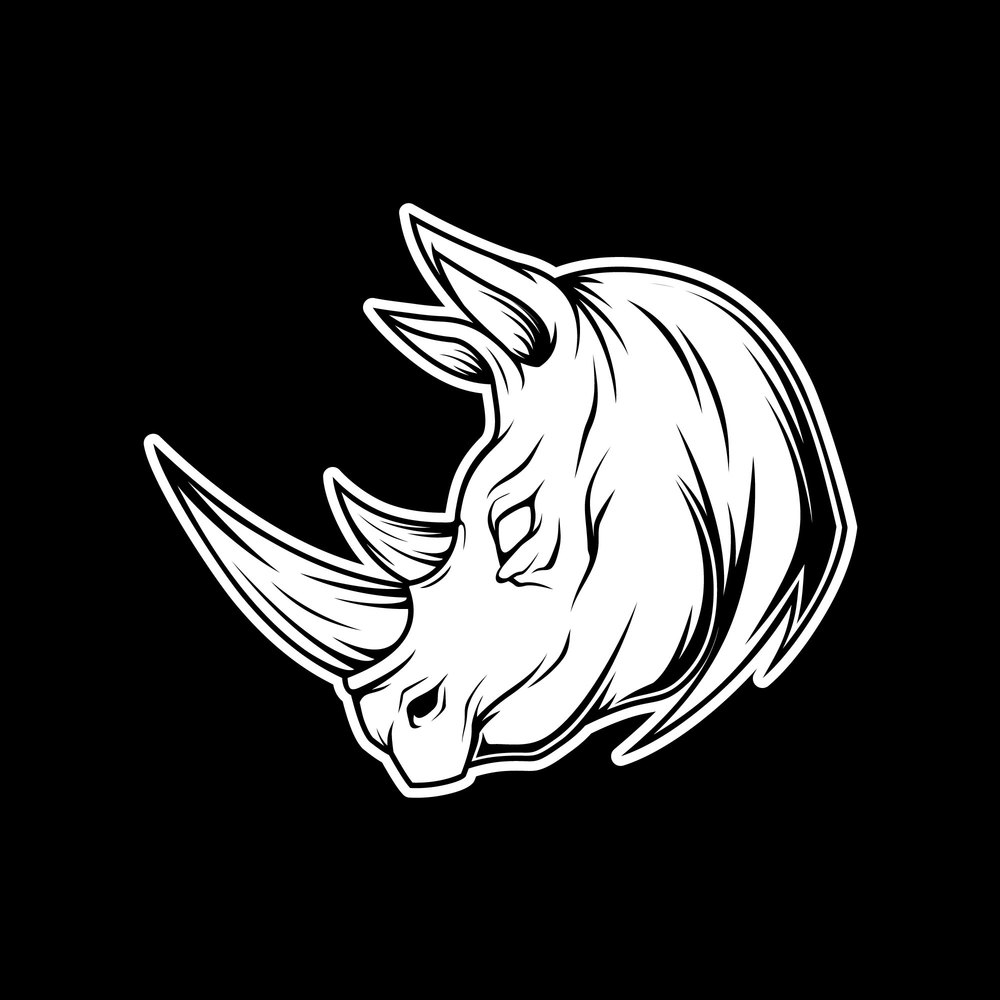 Rhino head illustration vector