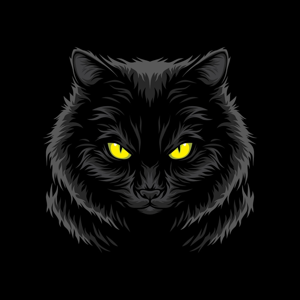 Scary cat face illustration vector