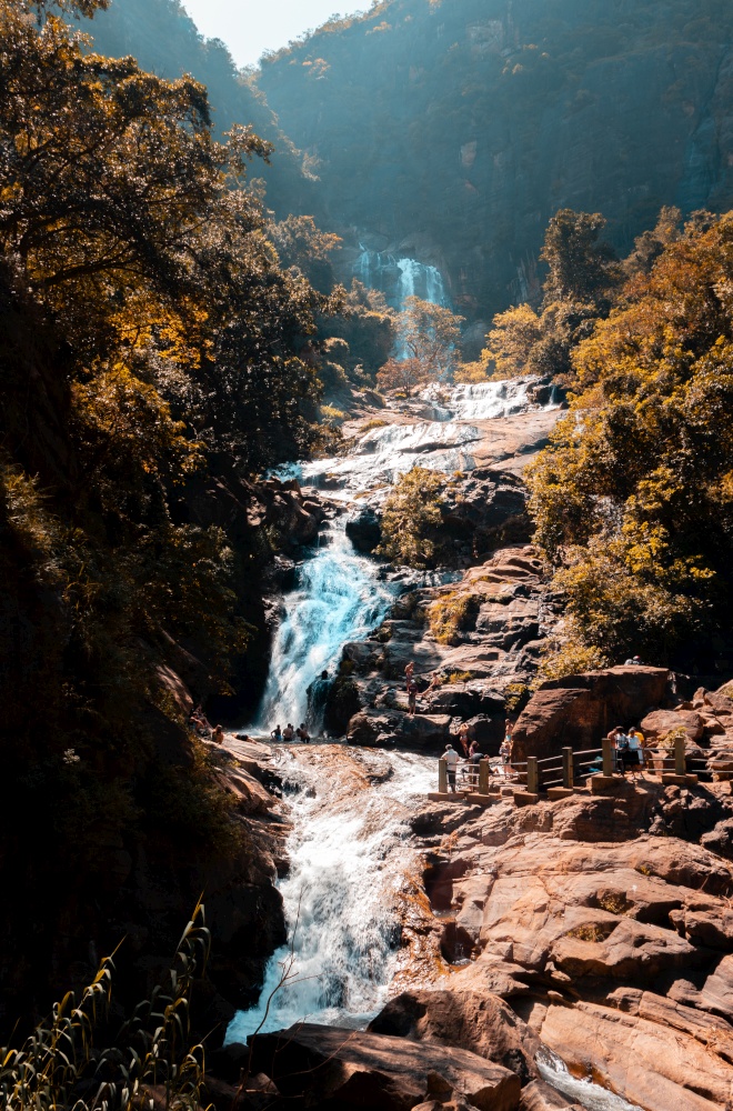 Beautiful Rawana waterfalls from distance