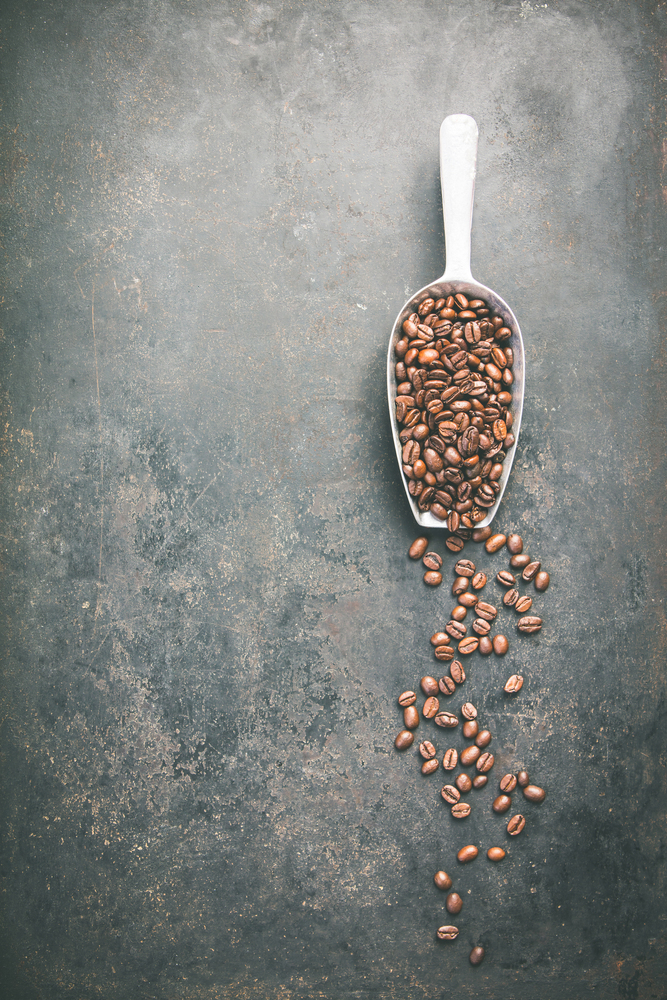 Coffee composition on dark background. Coffee composition on dark background, space for text