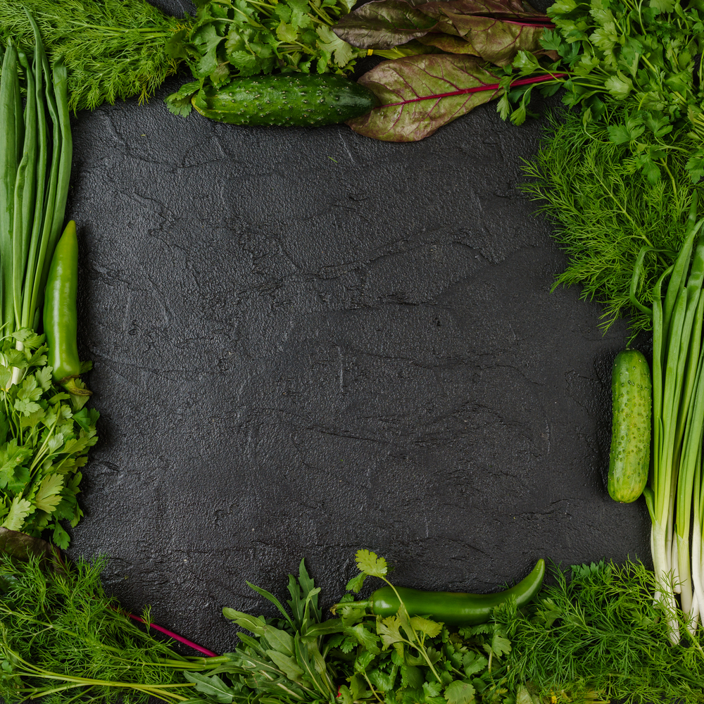 assorted green  vegetables on black