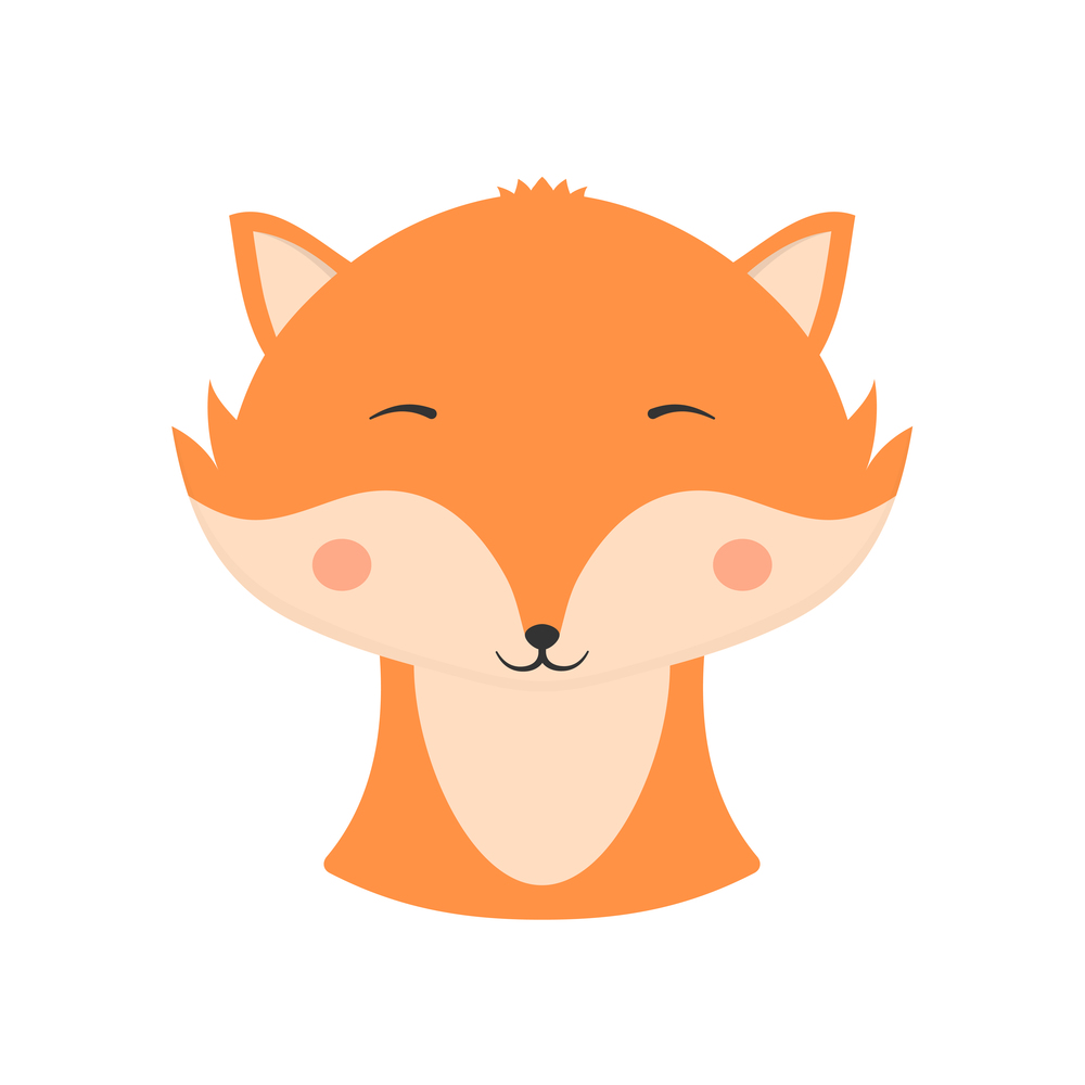 Cute fox with closed eyes, vector eps10 illustration. Sox
