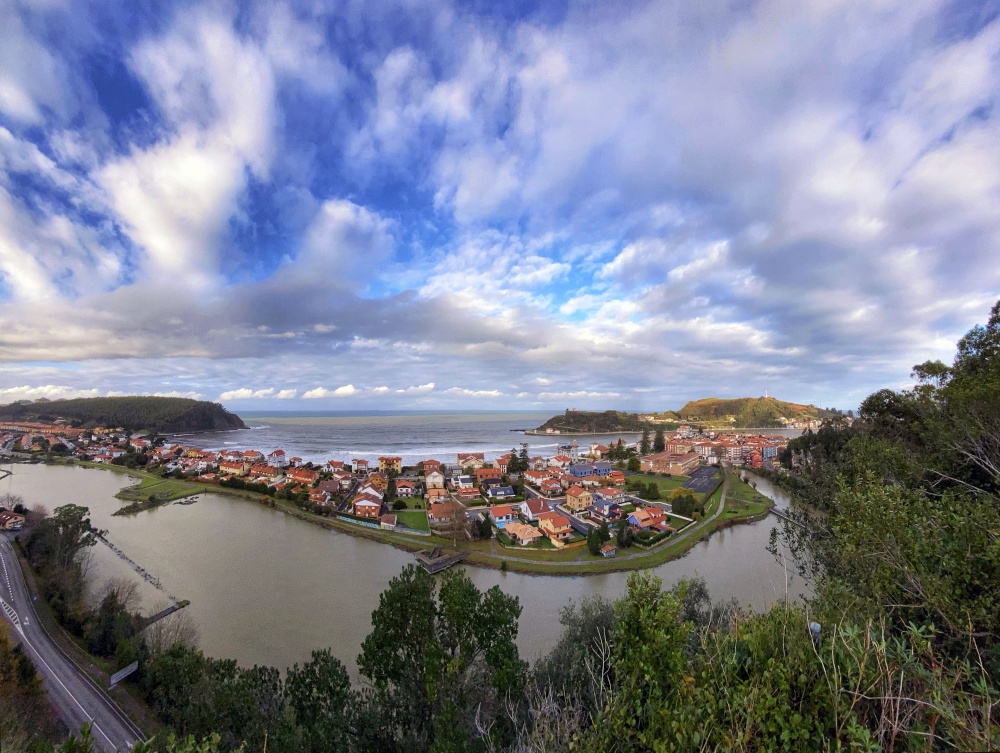 View of Ribadesella and its estuary in Asturias, Spain.