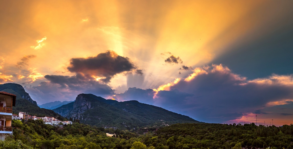 Mount Olympus in Greece in a summer evening