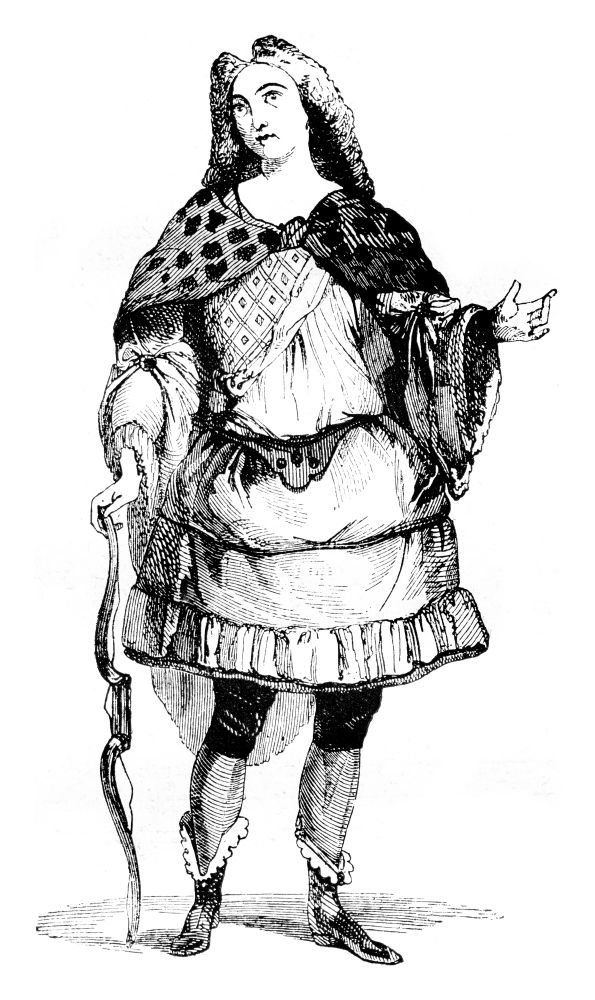 Costume Adoms, vintage engraved illustration. Magasin Pittoresque 1842.