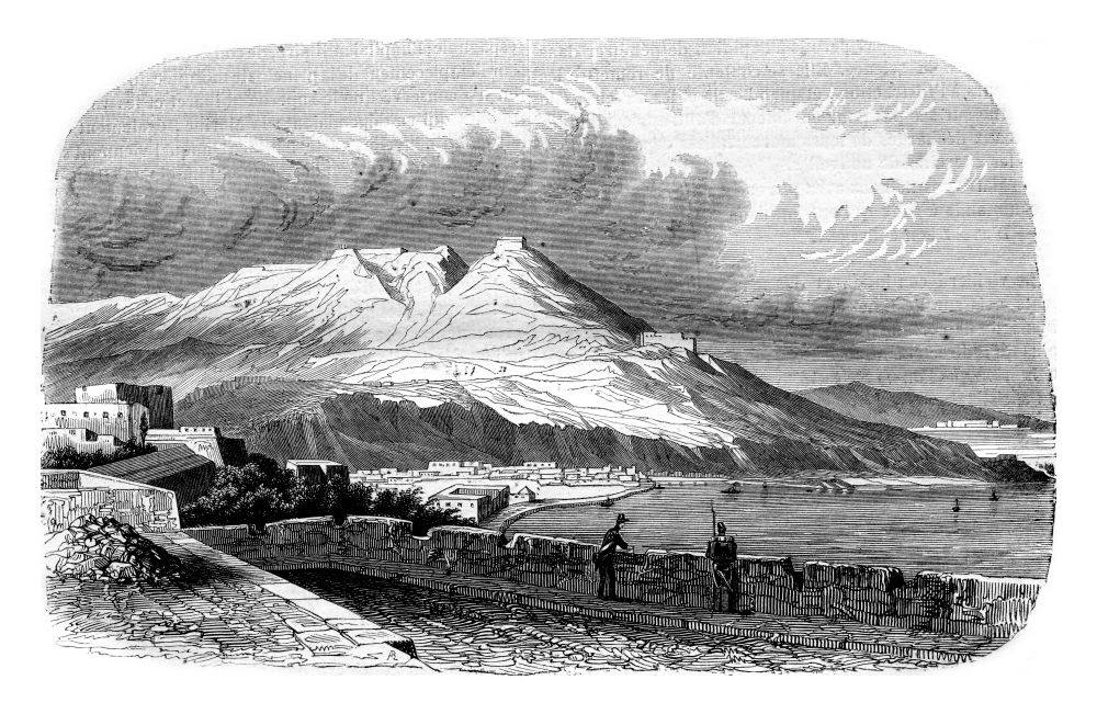 An Oran View, Algeria, vintage engraved illustration. Magasin Pittoresque 1844.