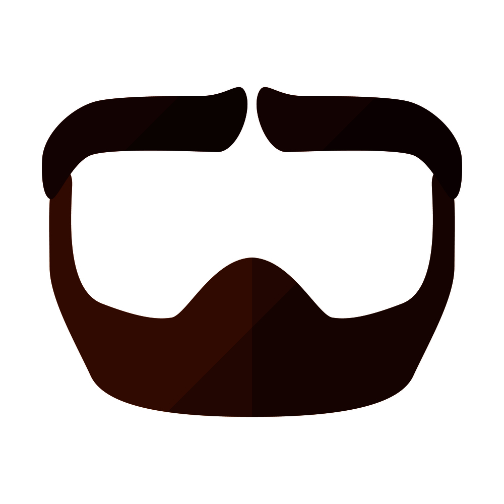 Beard flat icon with hipster styled mustache