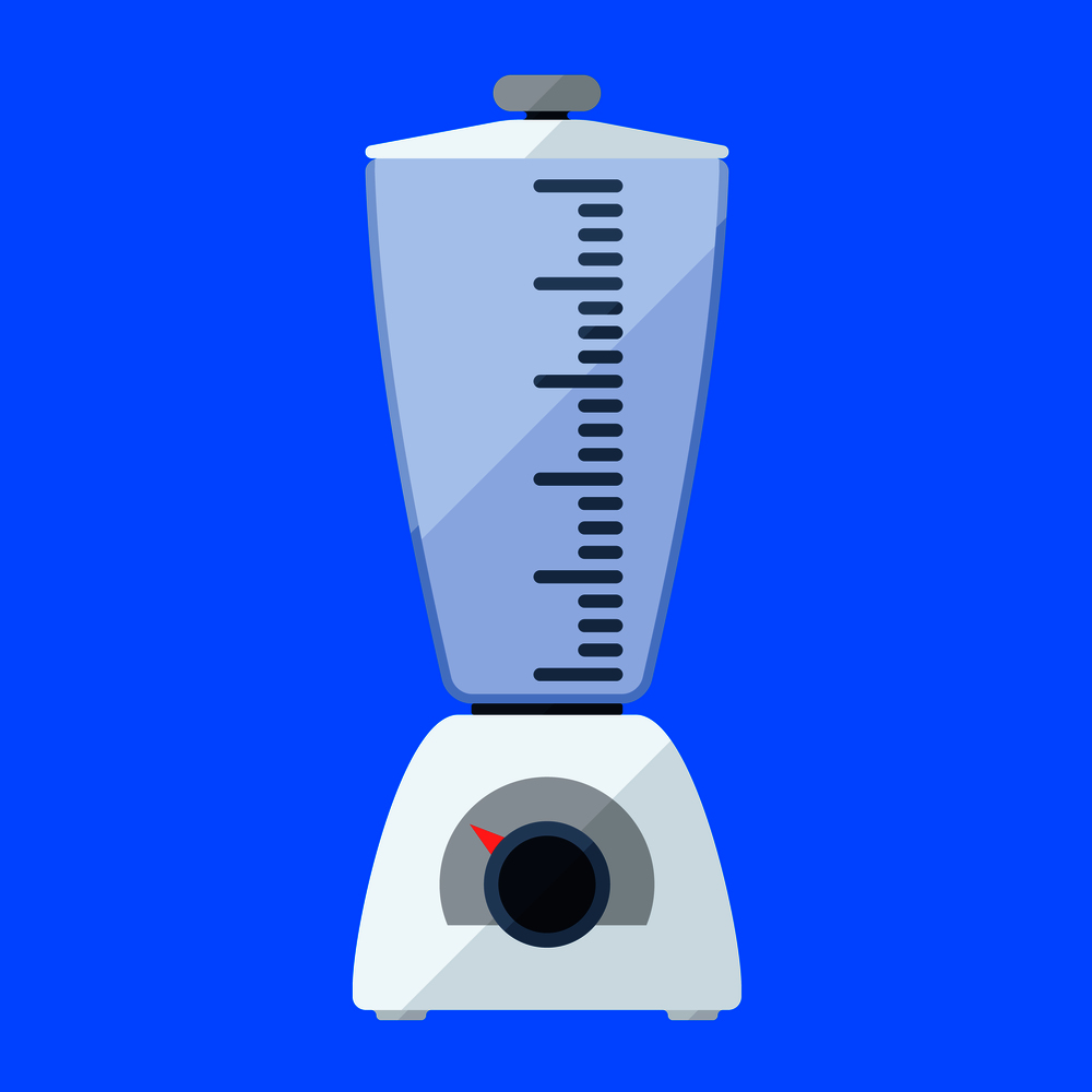 Blender flat icon with knob and graded jar