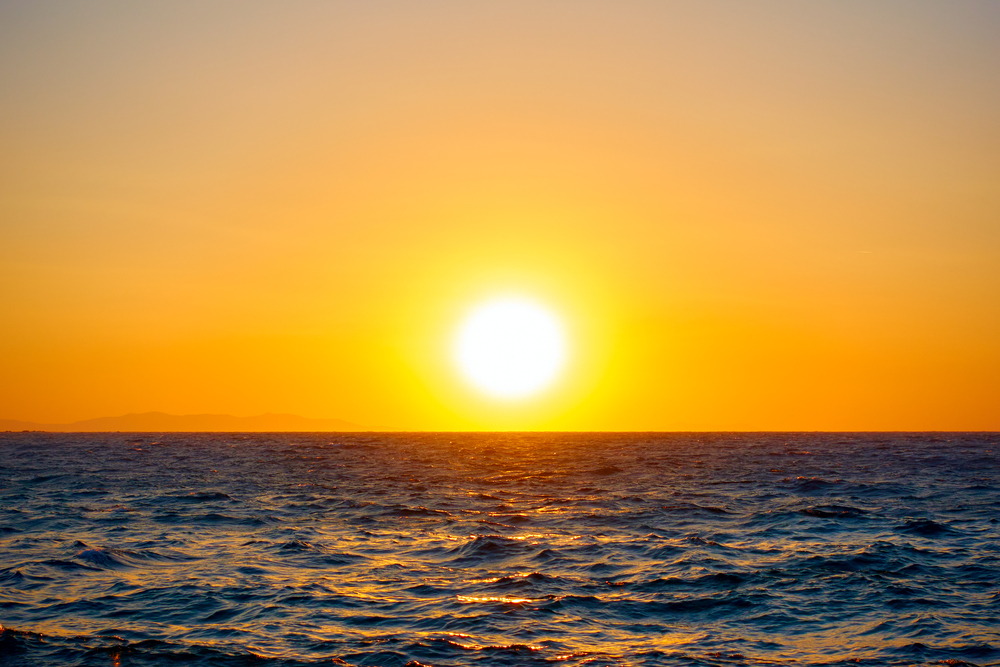 Scenic sundown over Mediterranean sea - Sunset seascape