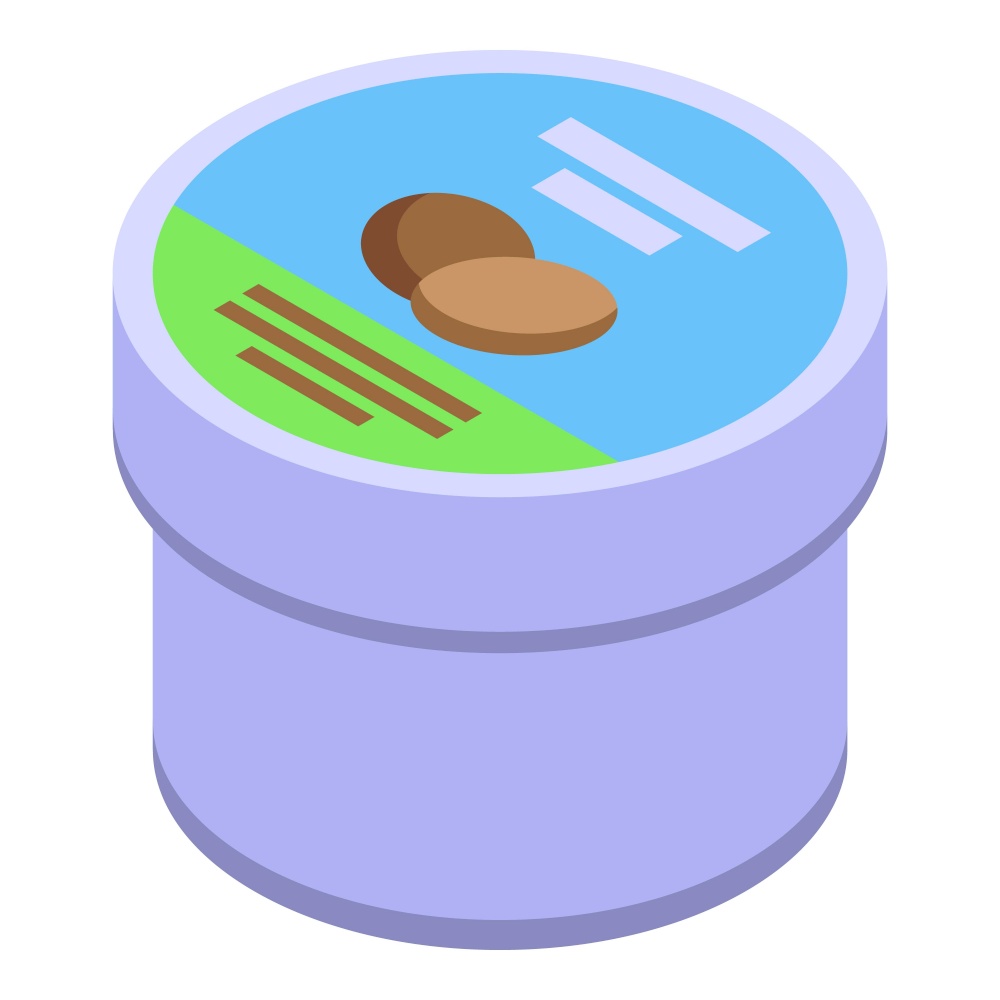 Coconut jar icon isometric vector. Cosmetic soap. Natural organic. Coconut jar icon isometric vector. Cosmetic soap