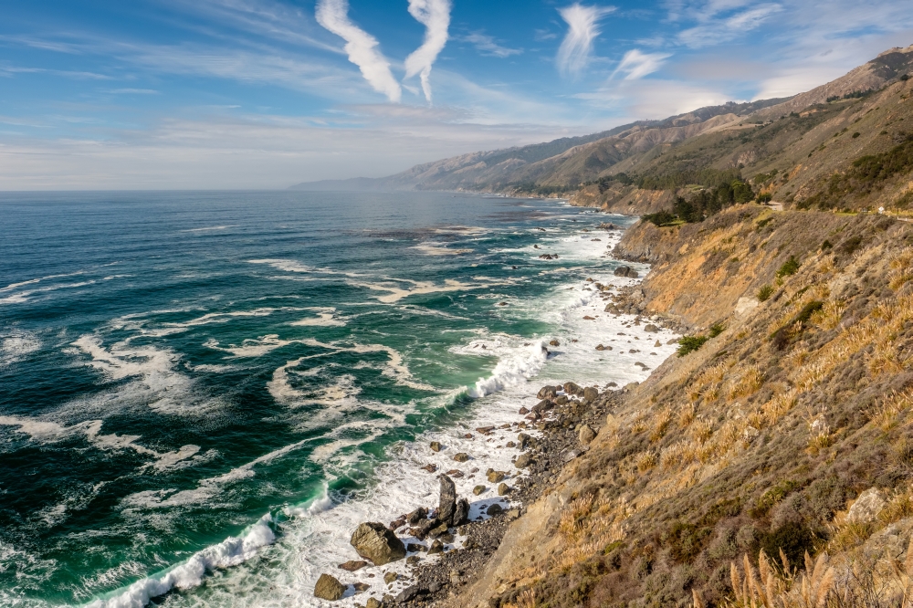 USA Pacific coast landscape, Julia Pfeiffer Burns State Park, California.