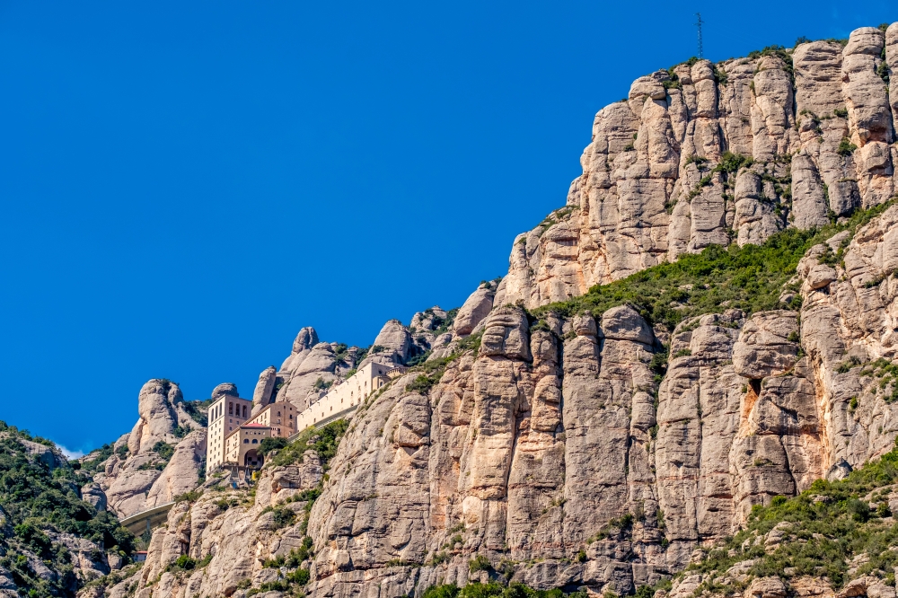 Mountains around the monastery of Santa Maria de Montserrat (Montserrat Monastery) in Catalonia, Spain