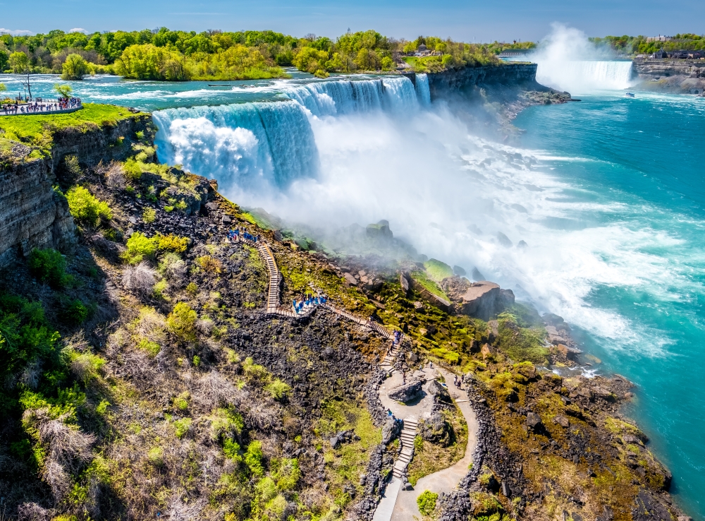 American side of Niagara Falls waterfall landscape, New York, USA