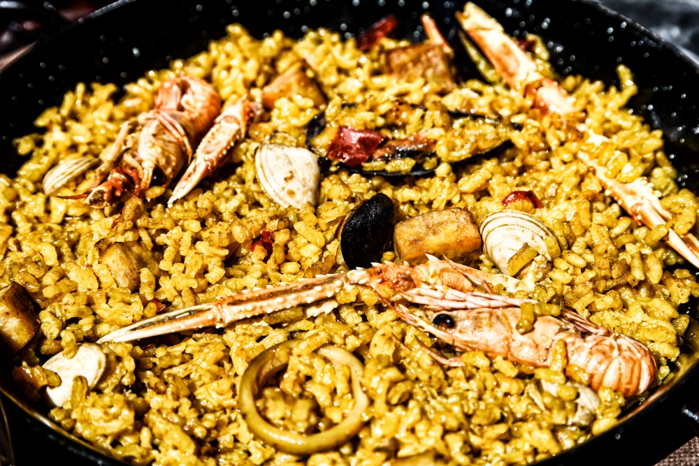 Traditional Valencian Paella With Rice And Seafood