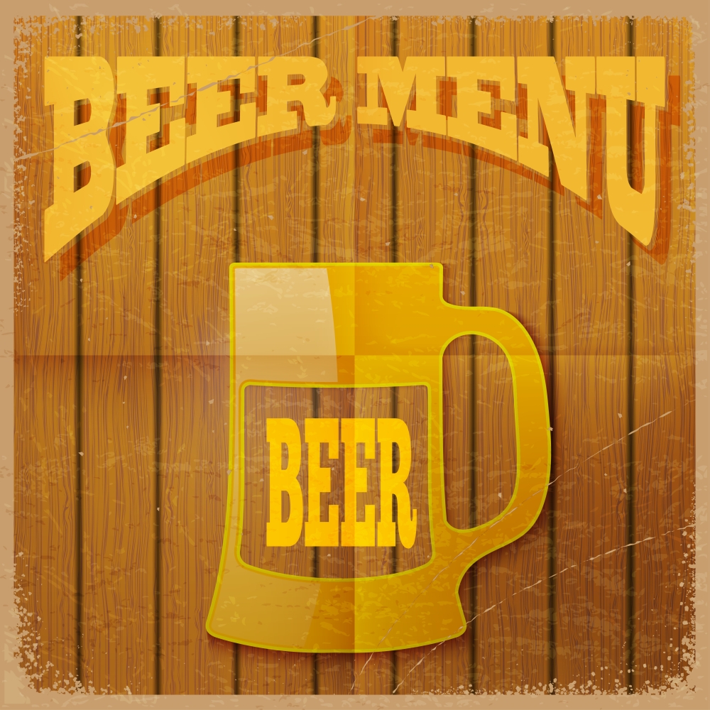 Vintage beer menu. Vector illustration