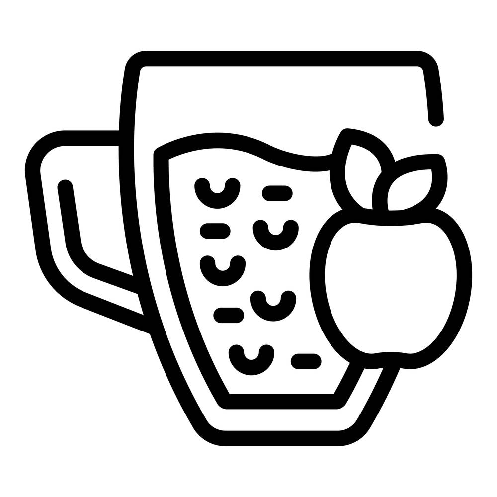 Cider cup icon outline vector. Fresh juice mug. Drink natural fruity beverage. Cider cup icon outline vector. Fresh juice mug