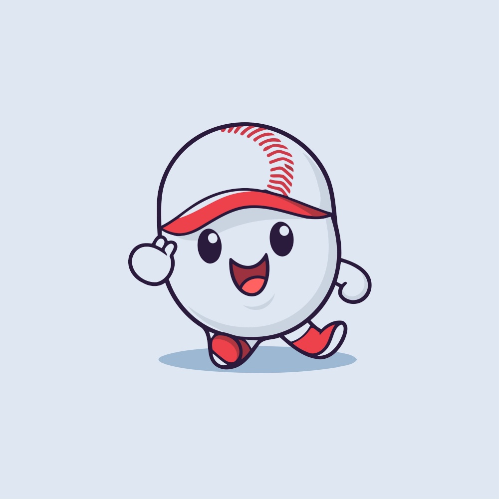 Cute Baseball Mascot Character Mascot Design Illustration
