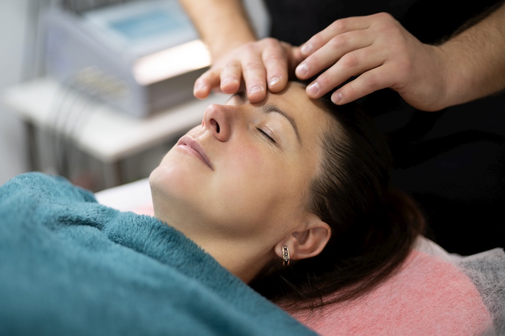 girl at a cosmetologist during treatment procedures
