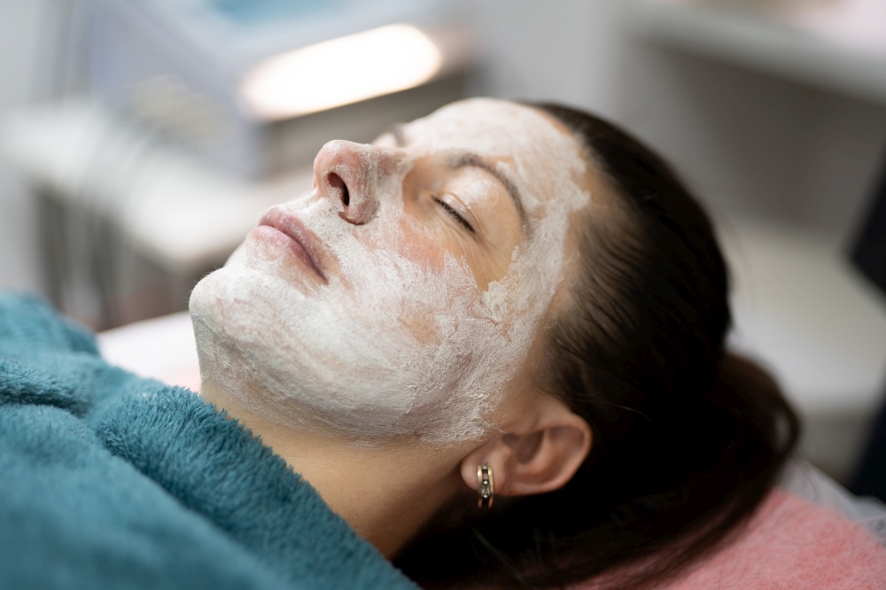 girl at a cosmetologist during treatment procedures