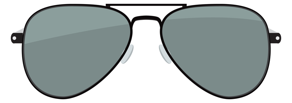 Aviator sunglasses color icon. Black eye glasses isolated on white background. Aviator sunglasses color icon. Black eye glasses