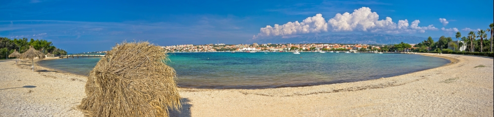 Novalja beach on Pag island panoramic view, Croatia