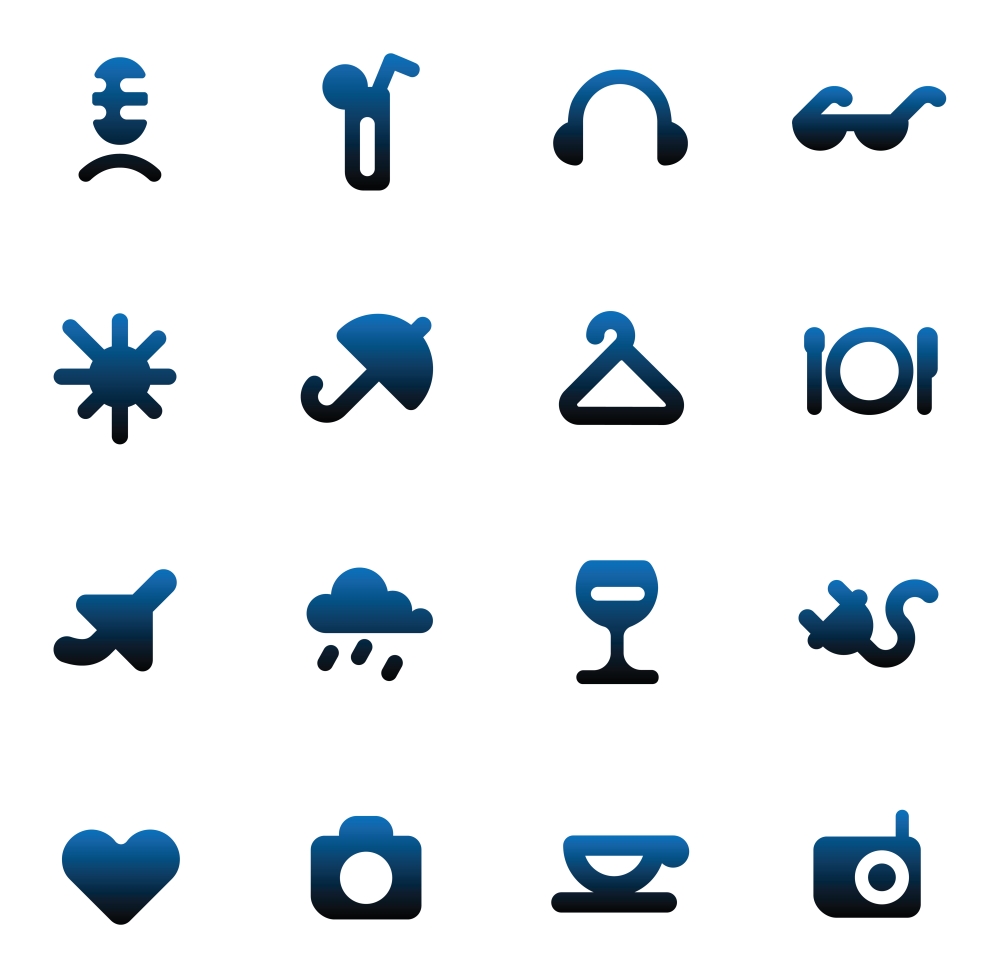 Leisure, resort and hotel service icons. Vector illustration.